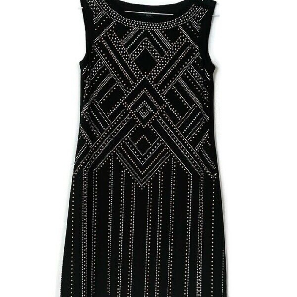 White House Black Market Black and Silver Sequin Sheath Dress